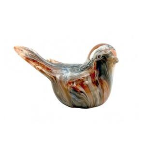 Vintage Hand Blown Art Glass Small Bird Figurine Swirl Glass